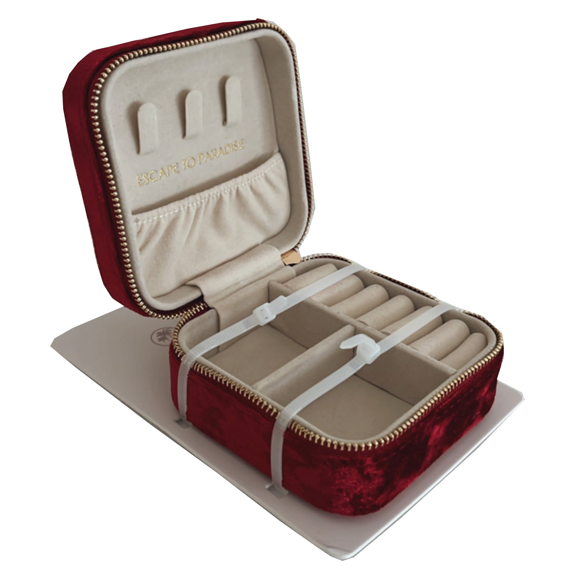 Small Velvet Jewellery Box-Red
